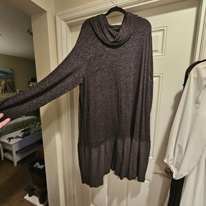 Soft Surroundings 3X Dark Gray Cowl Neck Sweater